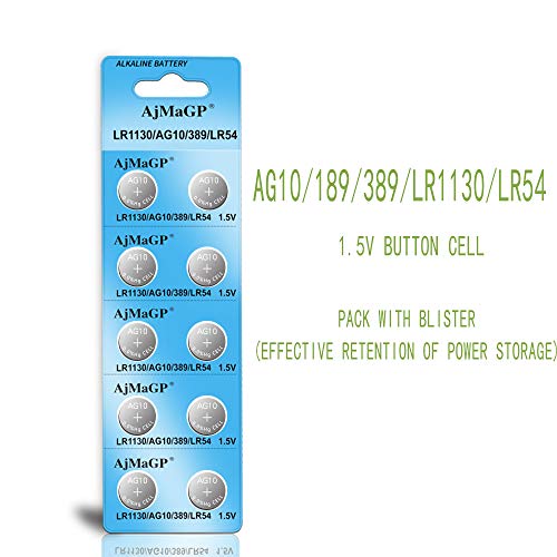 10 Pack AG10 389A LR1130 LR54 L1131 SR1130 1.5v Button Cell Coin Battery