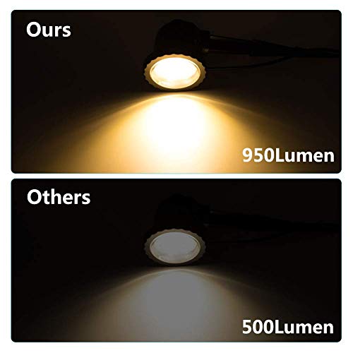16W LED landscape light Outdoor Landscape Spotlights with Spike Stand 12V Low Voltage landscape lighting, IP66 Waterproof Garden Yard Trees Flags Pathway Lights Warm White(950LM, 3500K), 8pack - Thumbnail 2