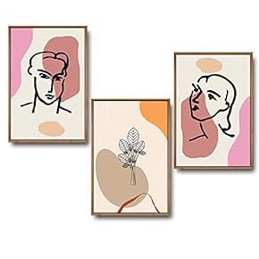 3 Piece Framed Canvas Wall Art for Living Room, Bedroom Mattis and Brutalist Canvas Prints for Modern Home Decoration Ready to Hang - 16"x24"x3 Panels