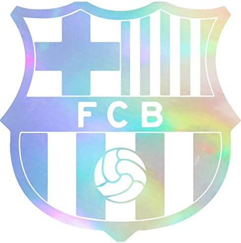 NBFU DECALS Catalonia FC Barca FC Barcelona (Hologram) (Set of 2) Premium Waterproof Vinyl Decal Stickers for Laptop Phone Accessory Helmet Car Window Bumper Mug Tuber Cup Door Wall Decoration