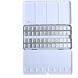MEEDEN Empty Watercolor Tins Palette Paint Case Metal Box with 48 Transparent Half Pans