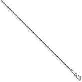 FB Jewels Solid 14K White Gold 1.75mm Handmade Regular Rope Chain