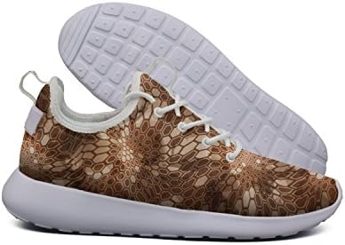 YANYANGer Lightweight Brown Subdued Urban Digital Camo Men's Breathable Athletic Running Shoes