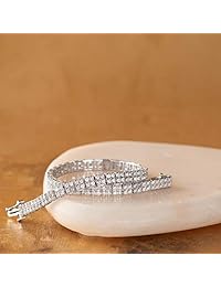 Ross-Simons 3.00-3.50 ct. t.w. Pulsera de dos filas de diamantes en plata de ley