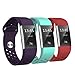 SWEES Silicone Bands Compatible Fitbit Charge 2, 3 Packs Sport Breathable Replacement Bands Women Men Small & Large (5.7