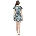 FCLM Women's Short Sleeve Slim Casual Party Dresses Plus Size Belt Above Knee ED46