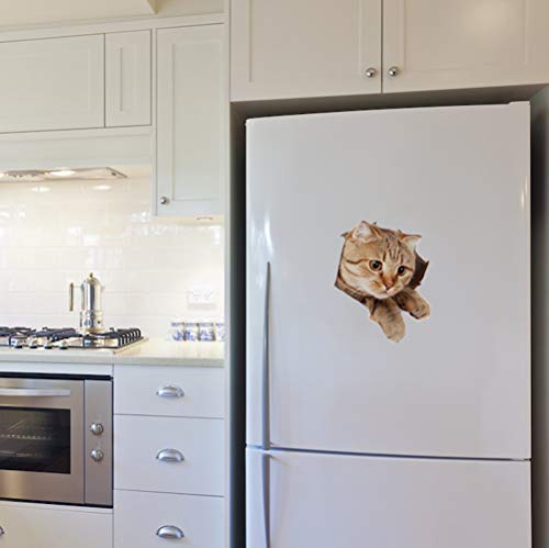 Originalidad 3D Removable Cats Large Wall Stickers Decals | Cute Animal Wall Sticker mural for Kids | Cute kitty Decor Posters for Nursery Room, Toilet, Kitchen, Offices | A set of 5 - Thumbnail 4