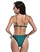 SHEKINI Women's Bathing Suit Sexy Triangle Bikini Low Waisted Two Piece Swimsuit(Small, Green)