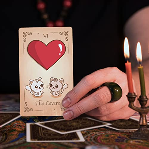 Cat Tarot Cards and Kawaii Tarot - 22 Major Arcana Card Deck – Kawaii Cat Tarot - Cat Lover Gifts, for Beginners and Experts, Includes Online Guide