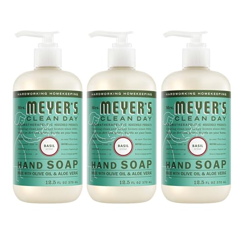 MRS. MEYER'S CLEAN DAY Hand Soap, Basil Scent, 12.5 Fl Oz Bott... 41lzdIIs3cL