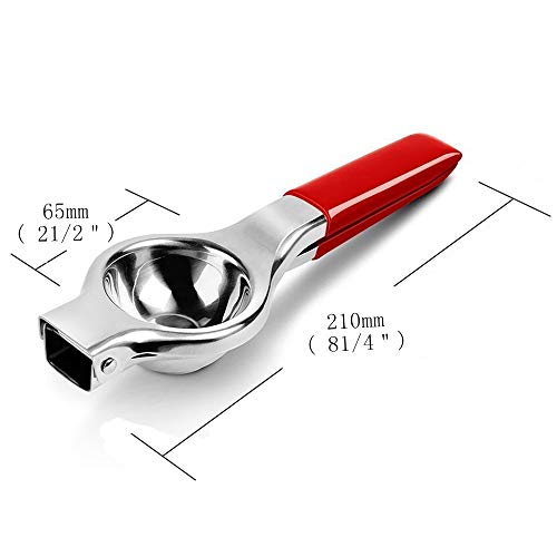 PetOde Lemon Squeezer, Premium Quality Stainless Steel Press Lemon Lime Squeezer Citrus Manual Juicer- Red