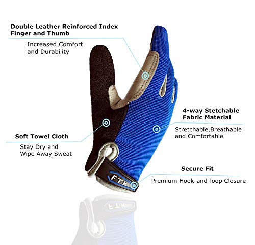 image for FINGER TEN Cycling Gloves Kids Boys Girls Youth Full Finger Pair Bike 