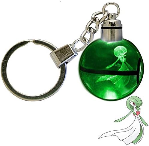 LED Keychain 3D Crystal Ball Laser Engraving Party Favor Christmas Children's Gift (Gardevoir)
