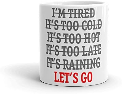 Novelty Fitness &amp; Workout Motivation Ceramic Coffee &amp; Tea Mug - Modern White Color - Funny Quote - No Excuses