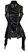 eVogues Women's Sleeveless Sheer and Faux Leather Panel Fashion Vest Jacket