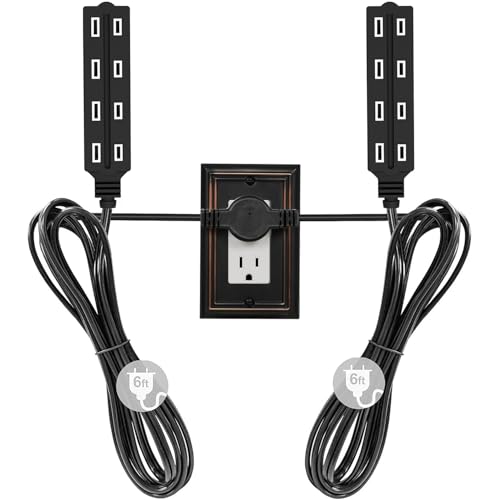 Extension Cord Power Strip 8 Outlet Double Total 12Ft