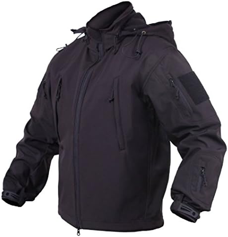 SANDRA Mens Concealed Carry Soft-Shell Tactical Jacket &amp; 2 Flag Patches CCW Coat