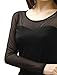 Allegra K Women Long Sleeve Slim Fit See Through Mesh Tops T-Shirts, Medium / US 10, Black