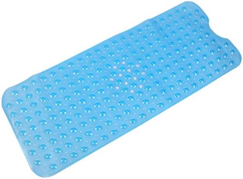 39 Inches Long Bathtub Mats Anti-Slip Tub Mat Anti-Bacterial Shower Mat,Simple Deluxe Non Slip Bath Mats Machine Washable by Atfung (Blue)