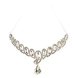 Plated Alloy Helical Rhinestone Wedding Tiara with Pendant,Silver