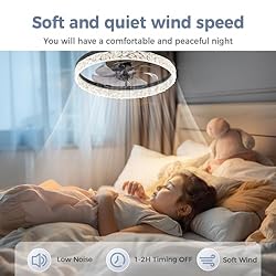 Mcestna Flush Mount Black Ceiling Fans with Lights