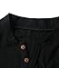 GARSEBO Men Linen and Cotton V Neck Short Sleeve T Shirts Casual Tee Black