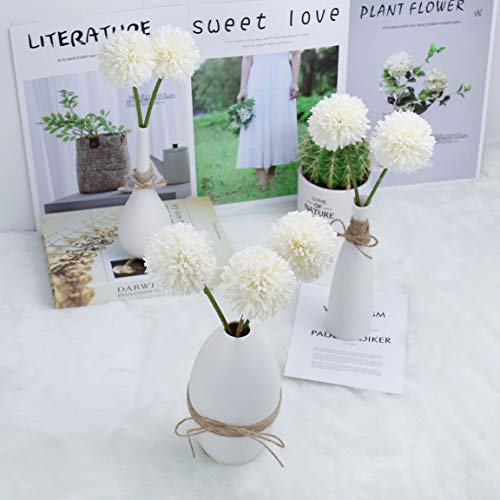 N&T NIETING Artificial Flowers 8Pcs Silk Plastic Artificial Hydrangea for DIY Bridesmaid Bridal Wedding Bouquet, Home Garden Office Party Wedding Decoration (Ivory)