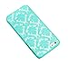 LANDFOX iPhone 6 Case, Carved Damask Vintage Pattern Matte Hard Case Cover for iPhone 6 4.7 Inch Blue