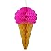 Pink Hanging Honeycomb Ice Cream Decorations - Pack of 8 - Summer Ice Cream Party Hanging Tissue Paper Decorations Are Great For Parties And Events