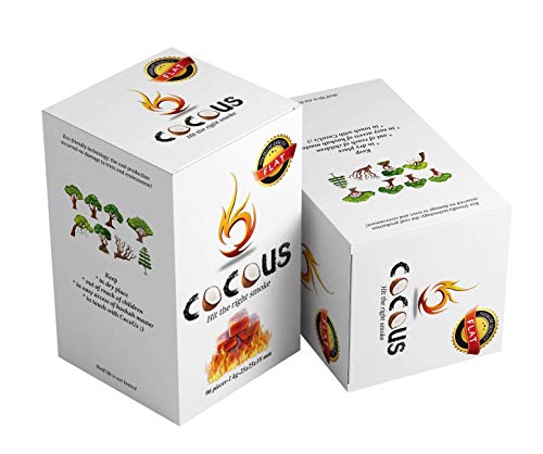COCOUS NATURAL FLAT COCONUT CHARCOAL INCENSE HOOKAH SHISHA NARGUILE COAL COCONUT SHELL BRIQUETTE COALS 1KG – 96 PIECES 25X25X18MM FLATS