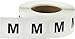 M Clothing Labels Round Circle Stickers for Retail Apparel 3/4 Inch 500 Adhesive Stickers