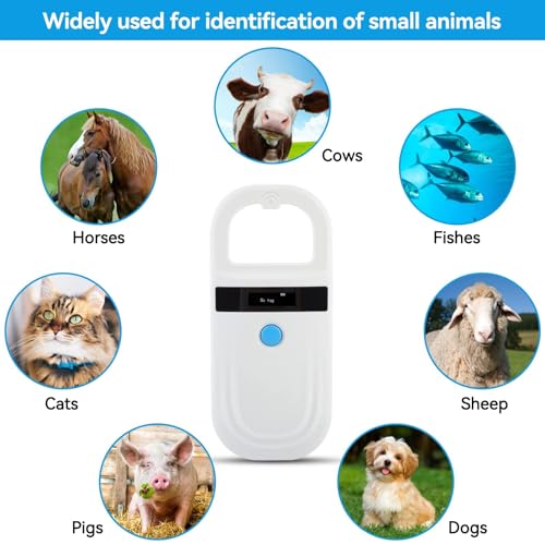 Pet ID Reader, Pet Tag Display Pet Chip ID Scanner Pet ID Scanner Portable RFID EMID Reader for Pets