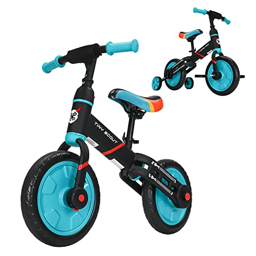 UBRAVOO Trike to Bike Riding Tricycles for Boys Girls 2-5, Fit 'n Joy Kids Balance Bike with Pedals & Training Wheels Options, 4-in-1 Starter Toddler Training Bicycle