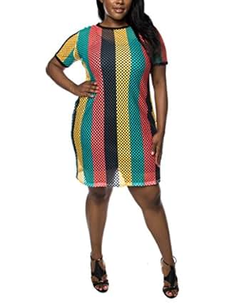 plus fishnet rasta womens curvy jamaica biki dress clothing tunic bodycon summer