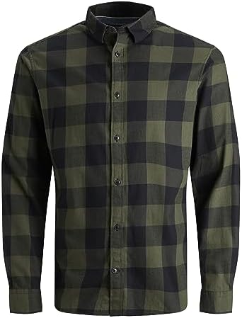 Herren Hemd Jjegingham Twill Shirt L/S Noos, Rot (Brick Red/Slim Fit), M