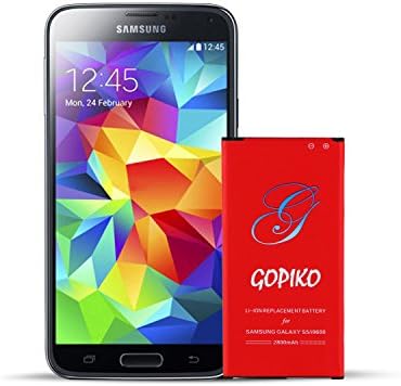 Samsung Galaxy S5 Battery (OEM)-High Capacity-Upgraded Spare &amp; Replacement Li-ion Battery (2800mAh) For Standard Galaxy S5 Phone, I9600, G900H, G900V, G900A,G900T, G900P - (GOPIKO)