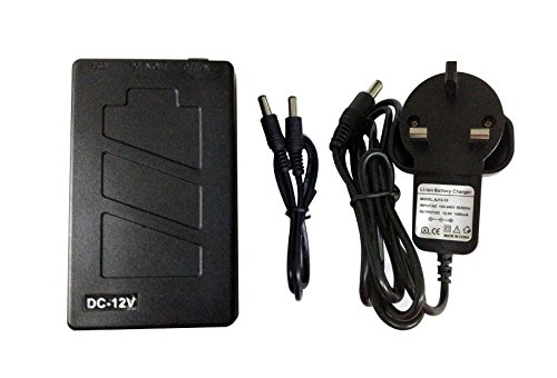 12V DC 30W 33.6Wh 2800mah Rechargeable Lithium Ion, Li-ion Portable Battery Pack, Power Bank for CCTV Cameras, LED Strip Lights and more. With UK Plug Charger
