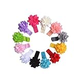 Fullkang 12pcs Baby Headbands Newborn Hair Bow Flower Hairband Hairdress