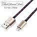 [Apple MFi Certified] Eoso 6.6 Feet/2 M Extra Long Nylon Braided USB Cable with Aluminum Cap on 8 Pin Lightning Connector for iPhone 7 / 6 Plus,iPad Air 2 and More (6.6Ft Golden)