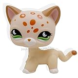 LHJ Littlest Pet Shop RARE Short Hair Cat Kitty Leopard Moon Eyes LPS #852