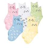 Aieasyda Kids Toddler Big Little Girls Fashion Cotton Crew Seamless Socks (2-4Years)