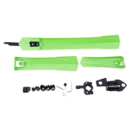 GUAngqi Bicycle Fender Set Front Rear Quick Release Cycling Bicycle Fenders Wings Stand Rack Mud Guard Accessories,green