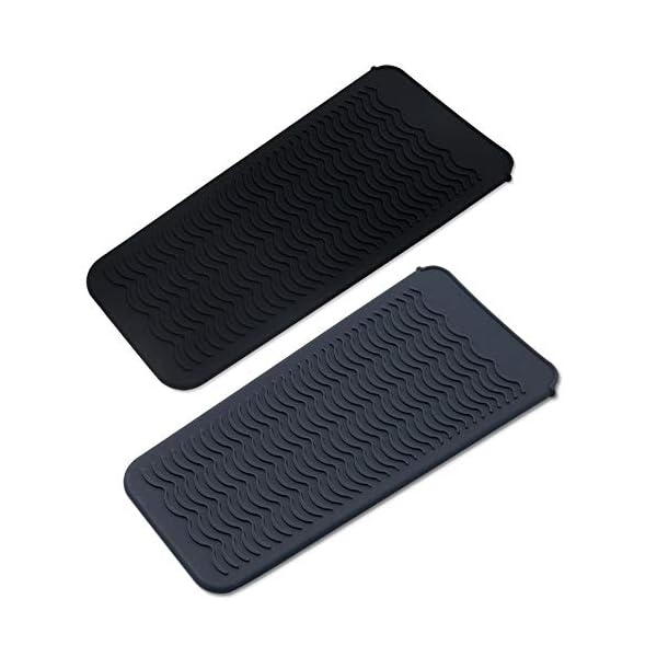 2 Pack Heat Resistant Silicone Mat Pouch, Portable styling heat mat, Curling Iron pad Cover, Hair Straightener Travel…