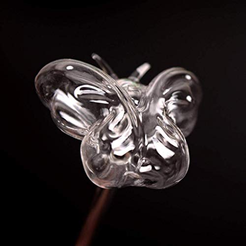 Weite Automatic Watering Device, Cute Butterfly Clear Glass Watering Sprinkler, Garden Sprinkler Head Garden Lawn Irrigation System for Plant and Flower (Clear)