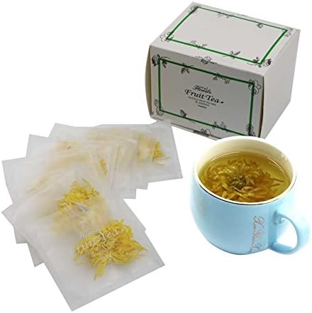 QSSM 100% Organic Tea Premium Tea Flower Tea Chinese Tea Yellow Chrysanthemum Tea- Natural Ingredients No Additives Decaffeinated Good for Health (Big Yellow Chrysanthemum, 12 Bags)