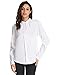 Office Lady Basic Shirt Collar Solid Chiffon Blouse Tops Size M White