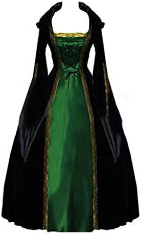 Cosplayitem Women Medieval Dress Rococo Gothic Victorian Costume Fancy Dress Long Sleeves Green Queen Princess Dress