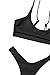 FAFOFA Woman's 2PCS Bikini Swimsuit Scoop Neck Crop Tank High Cut Thong Bottom Outfit Swimwear Black S