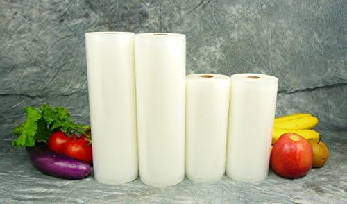 4 - Large FoodFreshing 4mil Commercial Grade Rolls Vacuum Sealer Food Storage Bags, Two 8"x50' and Two 11"x50'