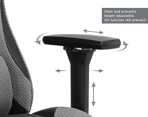 snakebyte Universal Gaming Seat, Racing Chair, Ideal for Long Gaming Sessions - Grey (PS4) - Thumbnail 5